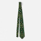 Green Decorative Ornaments Holiday Neck Tie ネクタイ (裏面)