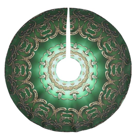 Green Decorative Tree Skirt ブラッシュドポリエステルツリースカート (正面)