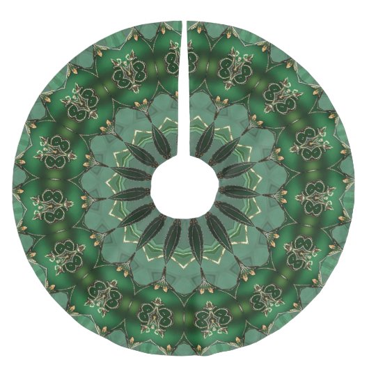 Green Decorative Tree Skirt ブラッシュドポリエステルツリースカート (正面)