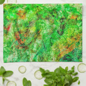 Green deep abstract kitchen towels,Green dazzling  キッチンタオル (折り畳み)