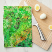 Green deep abstract kitchen towels,Green dazzling  キッチンタオル (四つ折り)