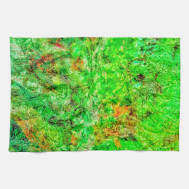 Green deep abstract kitchen towels,Green dazzling  キッチンタオル