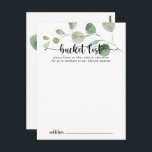 Green Delight Eucalyptusの結婚バケットリストカード ポストカード<br><div class="desc">これらの緑の喜びユーカリの結婚バケットリストカードは、ブライダルシャワー結婚式のレセプションやシンプルのための完璧な活動である。このデザインは水彩手描き植物性ユーカリエレガントプタスの枝と離れを備えている。どんな人生のイベントにも合わせて文言を変える。バケットリストのサインは別売。</div>