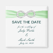 Green Diamond Infinity Save The Date Magnet マグネット (正面)