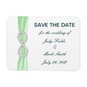 Green Diamond Infinity Save The Date Magnet マグネット (横)