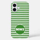 Green Diamond Monogram iPhone Case Case-Mate iPhoneケース (裏面)