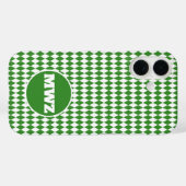 Green Diamond Monogram iPhone Case Case-Mate iPhoneケース (裏面 (横))