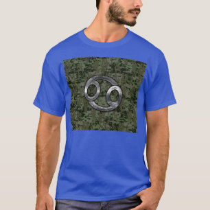 Green Digital Camouflage上のがん〔占星術の〕十二宮図サイン Tシャツ