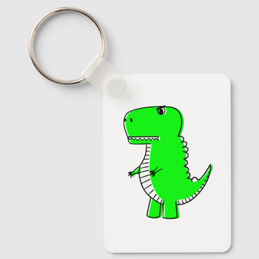 Green Dinosaur Drawing  キーホルダー (正面)
