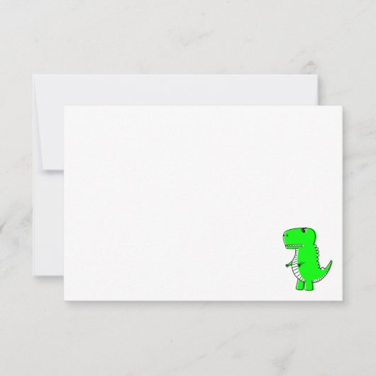 Green Dinosaur Drawing Custom Blank ノートカード (正面)