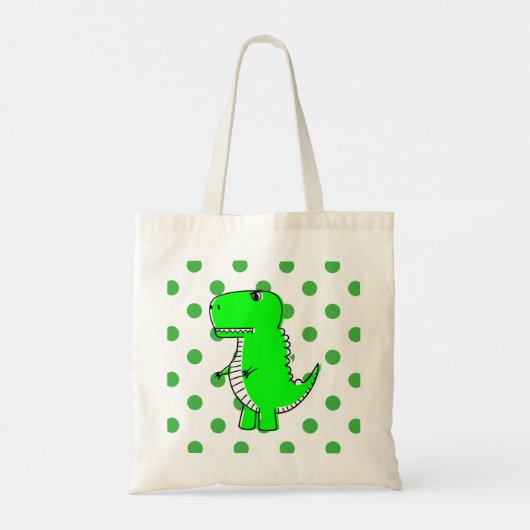 Green Dinosaur Green Polka Dots  Tote Bag トートバッグ (裏面)