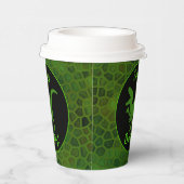 Green Dinosaur Hide Happy Birthday!  紙コップ (右)