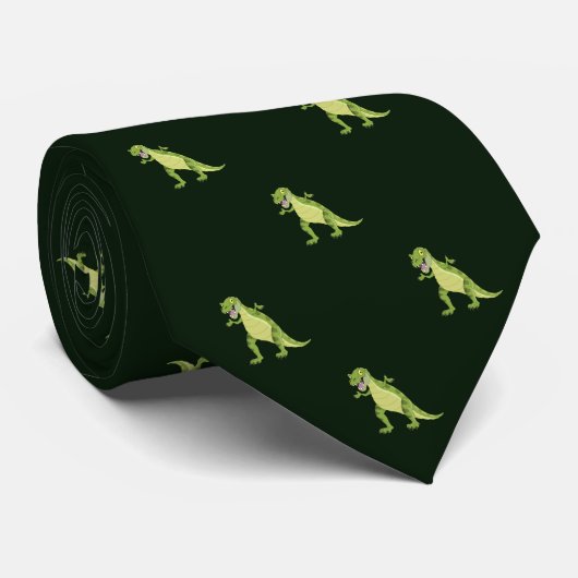 Green Dinosaur Pattern Work, Graduation Gift ネクタイ (ロール)