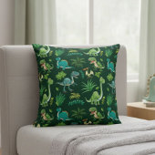 Green Dinosaur Print Decorative Pillow クッション