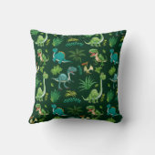 Green Dinosaur Print Decorative Pillow クッション (裏面)