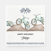 Green Dirt Bike BMX party スタンダードランチョンナプキン (正面)
