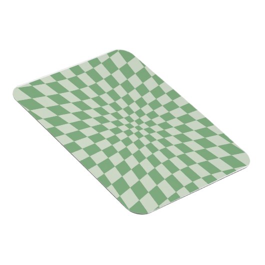 Green Distorted Checkerboard Pattern マグネット (右側)