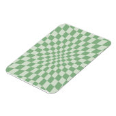 Green Distorted Checkerboard Pattern マグネット (左側)