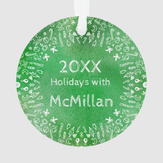 Green DIY Black Rabbit Holiday Tree  オーナメント (裏面)