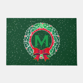 GREEN Doのリースと上品なミニマリストモノグラム ドアマット