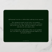 Green DO Asclepius卒業写真の発表 箔招待状 (裏面)