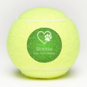 Green Dog Name Tennis Ball 'toss, fetch, repeat' テニスボール (正面)
