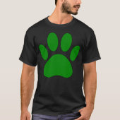 Green Dog Paw Print Tシャツ (正面)