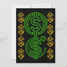 Green Dollar Symbol - Gold Dollar Icon 招待状