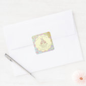 GREEN donuts pastel babyshower BUNNY cute スクエアシール (封筒)