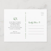 Green Doodles Graduation Save the Date Photo White インビテーションポストカード (裏面)