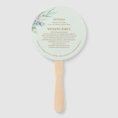 Green Double Happiness Wedding Program & Timeline ハンドファン (裏面)