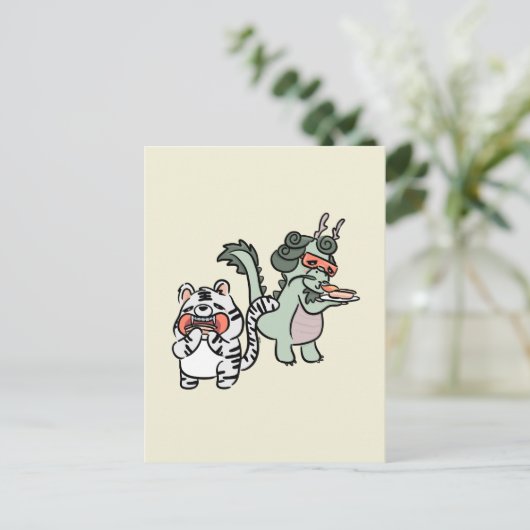 Green dragon white tiger ポストカード (スタンド正面)