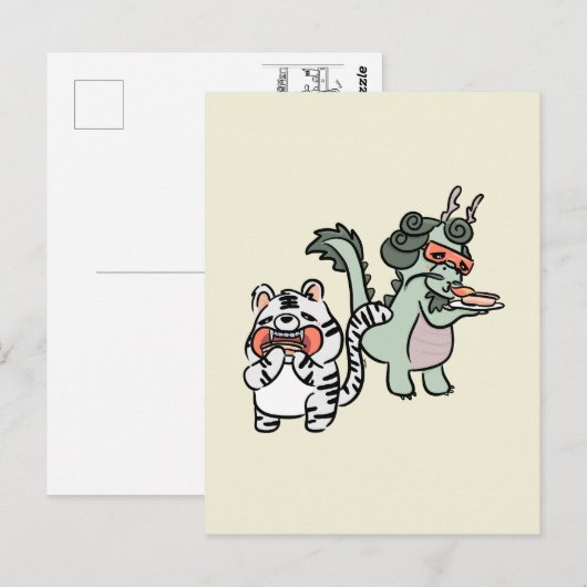 Green dragon white tiger ポストカード (正面/裏面)
