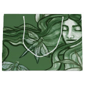 Green Dragonfly Goddess Art Dragonflies     ラージペーパーバッグ (正面)