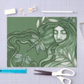 Green Dragonfly Goddess Art Dragonflies            薄葉紙 (クラフト)