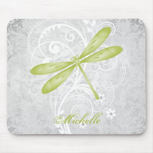 Green Dragonfly Personalized マウスパッド (正面)