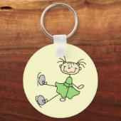 Green Dress Figure Skater Tshirts and Gifts キーホルダー (正面)
