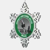 Green Drill Team Photo High School Dancer スノーフレークピューターオーナメント (右)