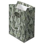 Green Earth Christmas Pattern#6 ID1009 ミディアムペーパーバッグ (正面アングル)