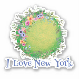 Green Earth I Love カラフル New Yorkステッカー シール