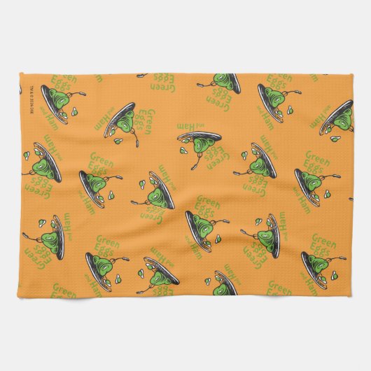 Green Eggs and Ham Pattern キッチンタオル (横)