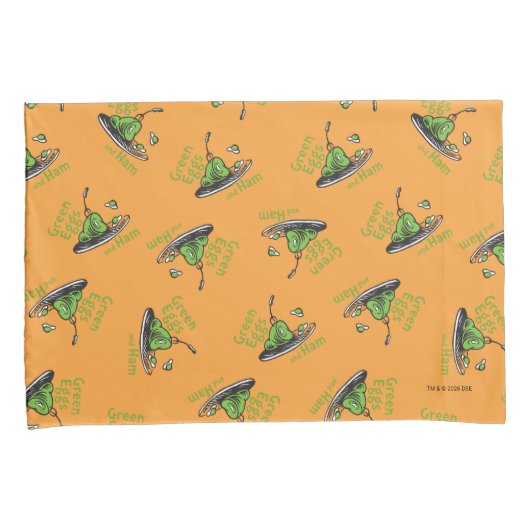 Green Eggs and Ham Pattern 枕カバー (正面右)