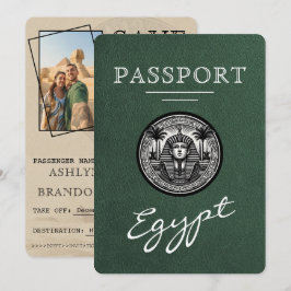 Green Egypt Passport Wedding Save the Date セーブザデート