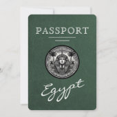 Green Egypt Passport Wedding Save the Date セーブザデート (正面)