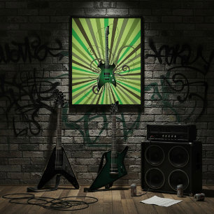 Green Electric Guitar ポスター