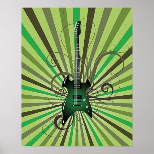 Green Electric Guitar ポスター (正面)