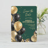 Green Elegant 50th Birthday 招待状 (スタンド正面)