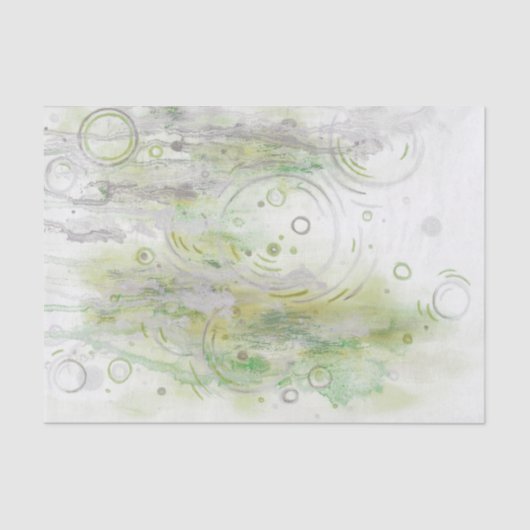 Green Elegant Abstract Decoupage Tissue Paper 薄葉紙 (正面)