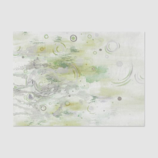 Green Elegant Abstract Decoupage Tissue Paper 薄葉紙 (正面)