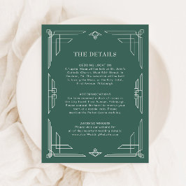 Green Elegant Classic Holiday Wedding | ディテール エンクロージャーカード